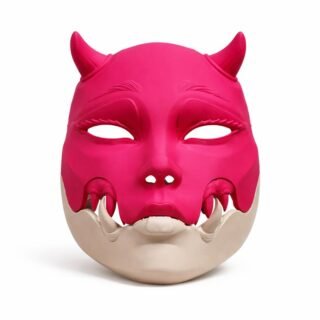 Minimalist Kuchisake Japanese Woman Geisha Mask