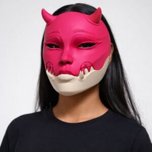 Minimalist Kuchisake Japanese Woman Geisha Mask