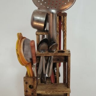 Handmade Wooden Spoon & Knife Holder | Eco-Friendly Kitchen Organizer