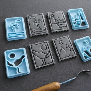 Landscape Stamps Clay Stamp Embosser Set of 4 Cutter