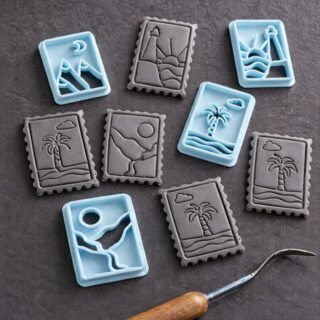 Landscape Stamps Clay Stamp Embosser Set of 4 Cutter