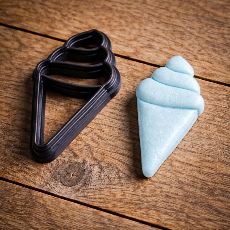 Ice Cream Cone Stamp Cutter Clay Embosser Set of 6