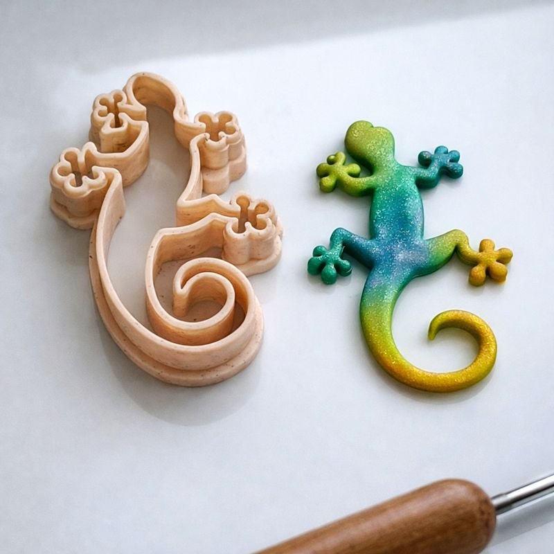 Gecko Cutter Stamp Clay Embosser Set of 7