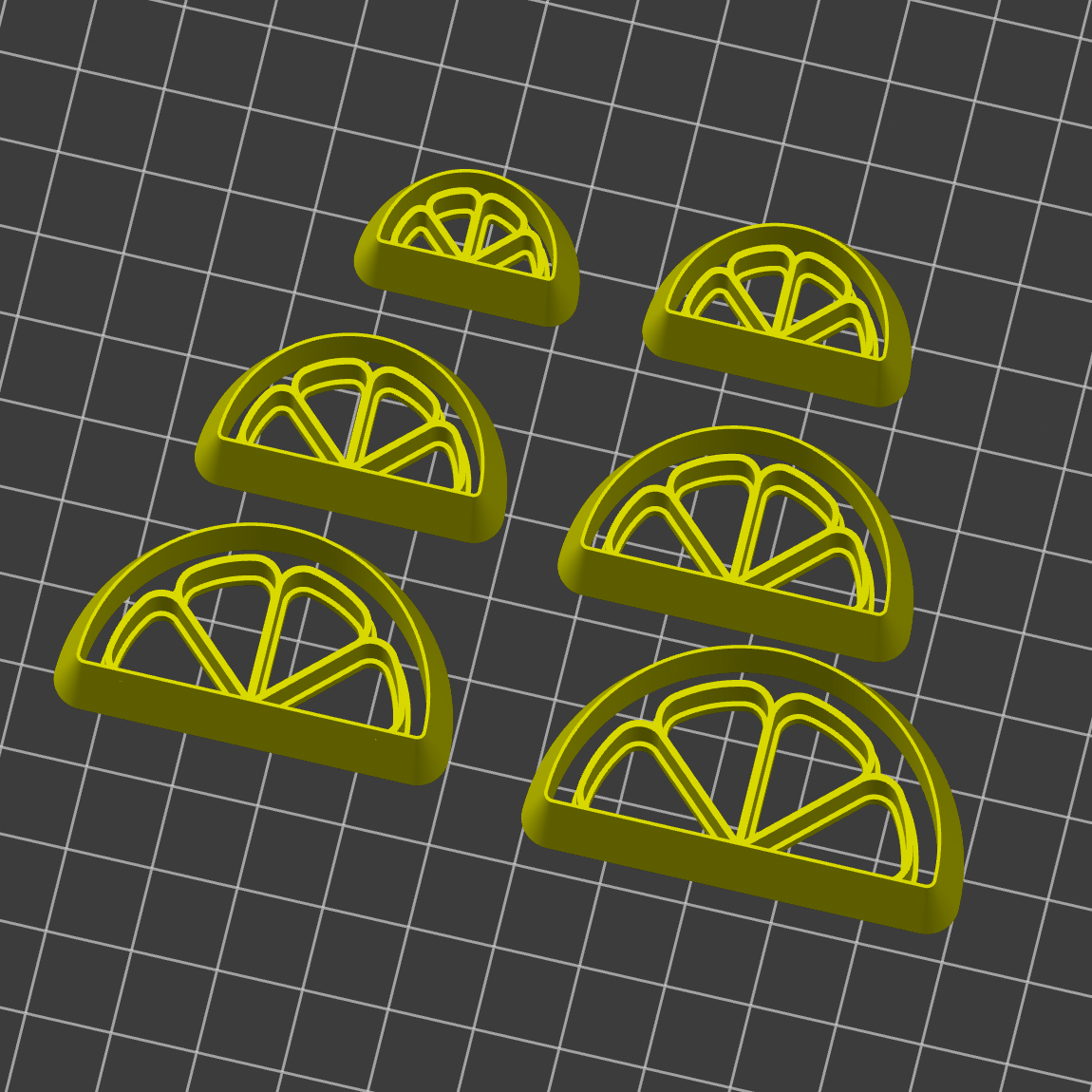 Lemon Slice Clay Stamp Embosser Set of 6 Cutter