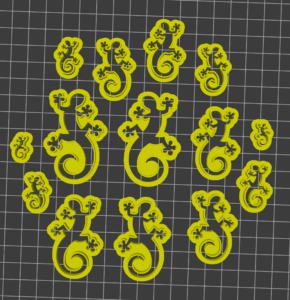 Gecko Cutter Stamp Clay Embosser Set of 7