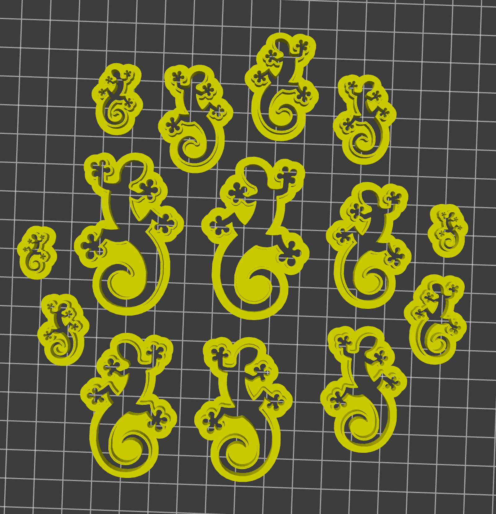 Gecko Cutter Stamp Clay Embosser Set of 7