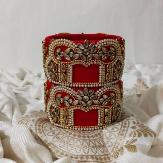 Designer Red Silk Thread Stone Work Bangle Set | Bridal Jewelry | Wedding Special