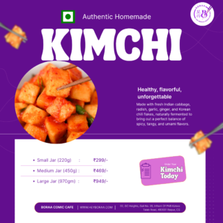 Boraa Authentic Radish Kimchi - Fermented Kkakdugi, Raw & Vegan, Without Preservatives 450 g Bottle